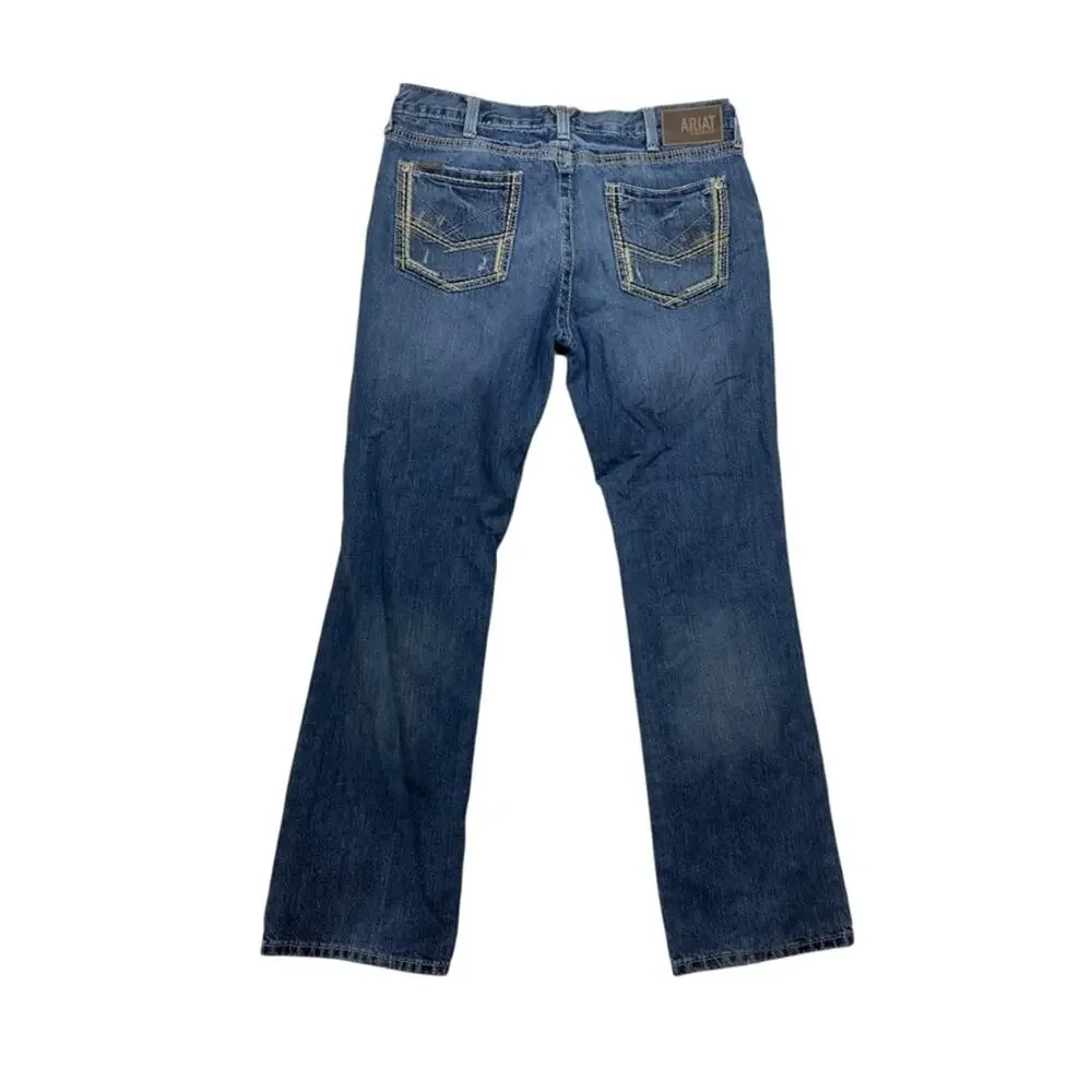 Ariat M5 36 x 32 Straight Fit Blue Jeans denim western rodeo cowboy